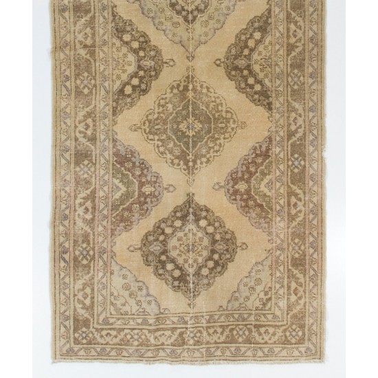 Vintage Handmade Turkish Runner Rug for Hallway Decor. 5 x 12.8 Ft (153 x 390 cm)