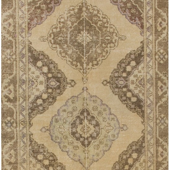 Vintage Handmade Turkish Runner Rug for Hallway Decor. 5 x 12.8 Ft (153 x 390 cm)