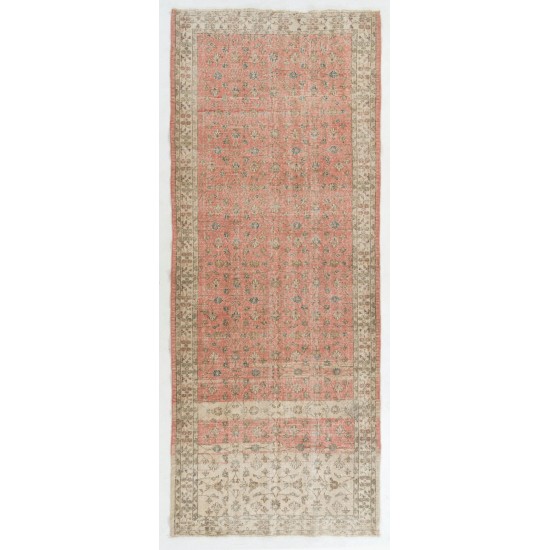 Vintage Handmade Anatolian Runner Rug, Great for Hallway Decor. 5 x 12.7 Ft (155 x 385 cm)