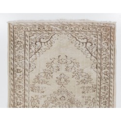 Home Decor Vintage Carpet, Hand-Knotted Turkish Wool Rug. 5.3 x 8.4 Ft (160 x 256 cm)
