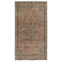 One-of-a-Kind Authentic Vintage Oushak Area Rug, Hand-Knotted in Turkey. 5.5 x 9.6 Ft (166 x 290 cm)