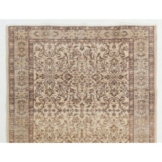 Handmade Vintage Rug, Floral Patterned Anatolian Carpet. 5.6 x 8.8 Ft (170 x 268 cm)