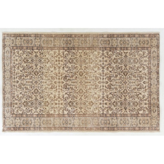 Handmade Vintage Rug, Floral Patterned Anatolian Carpet. 5.6 x 8.8 Ft (170 x 268 cm)