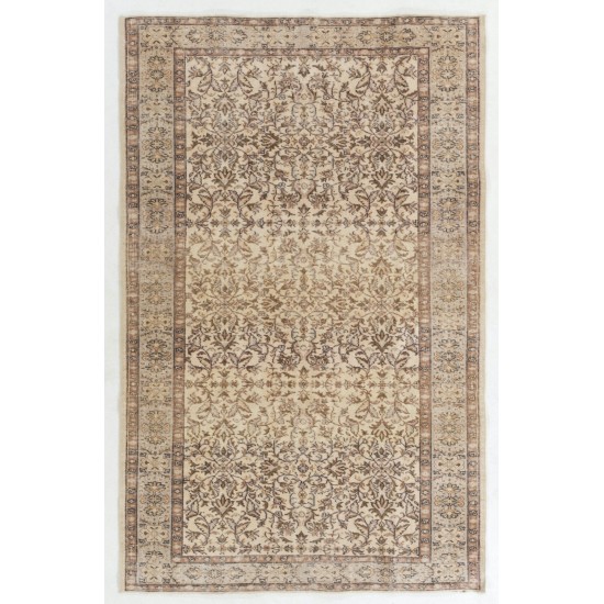 Handmade Vintage Rug, Floral Patterned Anatolian Carpet. 5.6 x 8.8 Ft (170 x 268 cm)