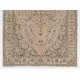 Mid-Century Turkish Rug, Hand-Knotted Sun Faded Carpet. 5.7 x 8.6 Ft (172 x 262 cm)