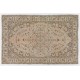 Mid-Century Turkish Rug, Hand-Knotted Sun Faded Carpet. 5.7 x 8.6 Ft (172 x 262 cm)