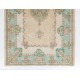 Vintage Hand-Knotted Anatolian Rug in Turquoise, Green, Pink and Sand Color. 5.9 x 9.5 Ft (178 x 288 cm)