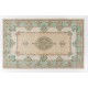 Vintage Hand-Knotted Anatolian Rug in Turquoise, Green, Pink and Sand Color. 5.9 x 9.5 Ft (178 x 288 cm)