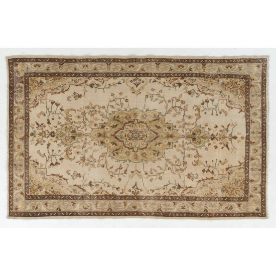 Vintage Hand-Knotted Anatolian Rug, Living Room Carpet. 6 x 9.5 Ft (180 x 289 cm)