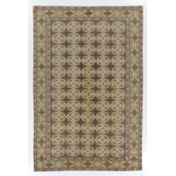 One-of-a-kind Vintage Area Rug from Turkey, Ca 1960, Handmade Floor Covering. 6.2 x 9.5 Ft (187 x 288 cm)