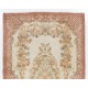 Mid-Century Handmade Turkish Floral Medallion Design Rug. 6.3 x 10.2 Ft (190 x 308 cm)