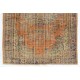 Hand-Knotted Vintage Central Anatolian Rug Made of Wool. 6.4 x 9 Ft (195 x 273 cm)