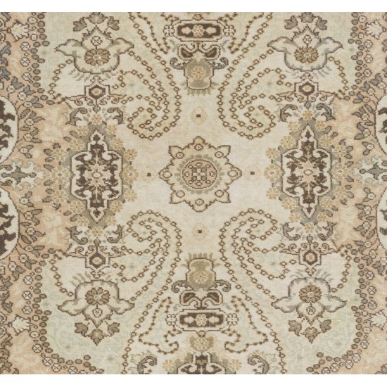 Handmade Vintage Rug, Floral Patterned Anatolian Carpet. 6.5 x 9.8 Ft (198 x 297 cm)