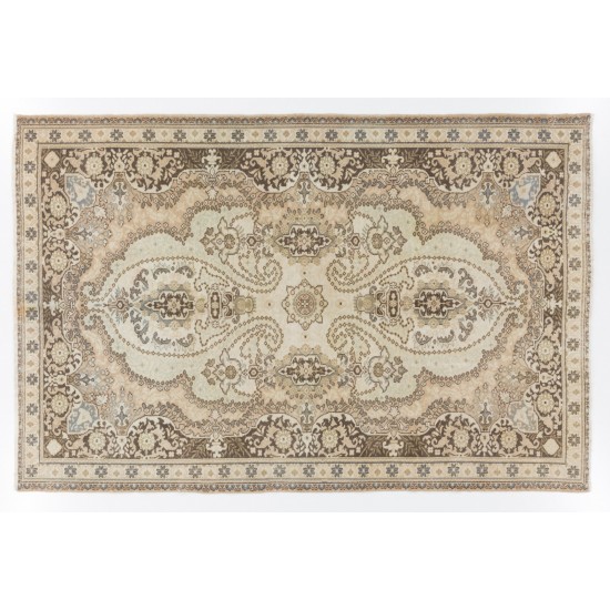 Handmade Vintage Rug, Floral Patterned Anatolian Carpet. 6.5 x 9.8 Ft (198 x 297 cm)