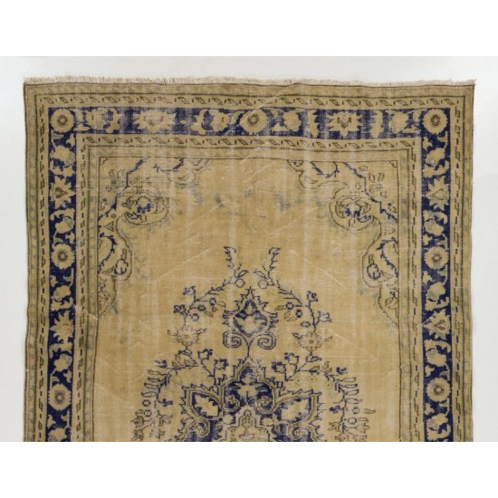 Traditional Vintage Area Rug from Turkey, Ca 1960, Handmade Floor Covering. 6.5 x 10.2 Ft (198 x 310 cm)