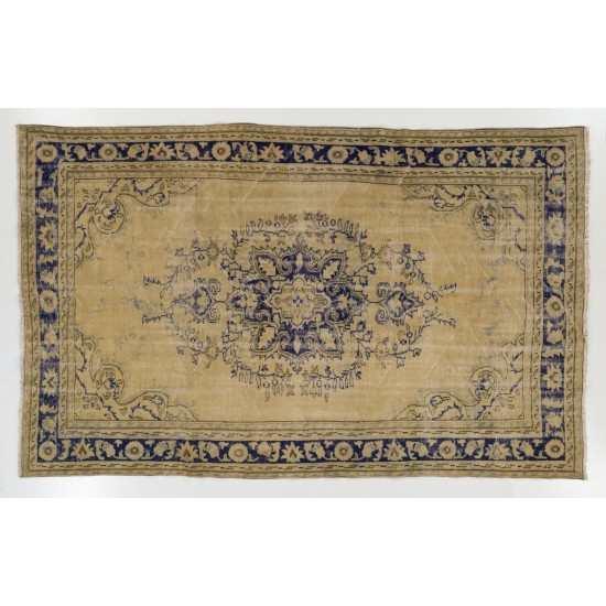 Traditional Vintage Area Rug from Turkey, Ca 1960, Handmade Floor Covering. 6.5 x 10.2 Ft (198 x 310 cm)