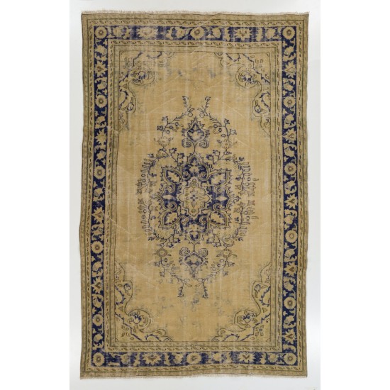 Traditional Vintage Area Rug from Turkey, Ca 1960, Handmade Floor Covering. 6.5 x 10.2 Ft (198 x 310 cm)