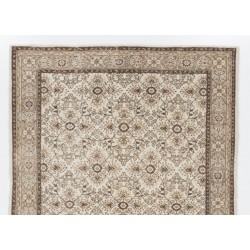 Handmade Vintage Rug, Floral Patterned Anatolian Carpet. 6.6 x 9.8 Ft (200 x 296 cm)