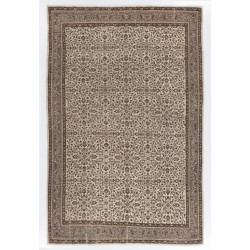 Handmade Vintage Rug, Floral Patterned Anatolian Carpet. 6.6 x 10 Ft (200 x 303 cm)