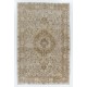 Mid-Century Handmade Turkish Oushak Wool Area Rug with Medallion Design. 6.7 x 9.9 Ft (203 x 300 cm)