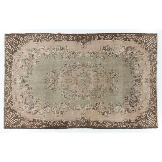 Traditional Vintage Handmade Turkish Wool Area Rug. 6.8 x 10.9 Ft (207 x 330 cm)