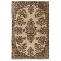 Turkish Oushak Handmade Vintage Rug with Floral Garden Design, Ideal for Office and Home Decor. 6.9 x 10 Ft (208 x 303 cm)