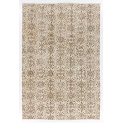 Handmade Vintage Rug, Floral Patterned Anatolian Carpet. 7 x 10.5 Ft (213 x 318 cm)