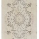 Vintage Handmade Turkish Rug with Floral Medallion Design. 7 x 10.9 Ft (214 x 330 cm)