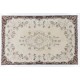 Vintage Handmade Turkish Rug with Floral Medallion Design. 7 x 10.9 Ft (214 x 330 cm)