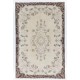 Vintage Handmade Turkish Rug with Floral Medallion Design. 7 x 10.9 Ft (214 x 330 cm)