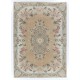 Hand-Knotted Floral Patterned Vintage Central Anatolian Rug Made of Wool. 7.2 x 10 Ft (217 x 304 cm)