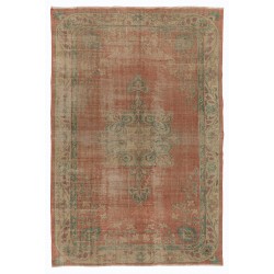 Unique Vintage Handmade Anatolian Area Rug, Wool and Cotton Carpet. 7.3 x 10 Ft (220 x 305 cm)
