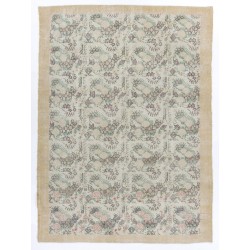 Handmade Vintage Rug, Floral Patterned Anatolian Carpet. 7.3 x 10.2 Ft (220 x 310 cm)