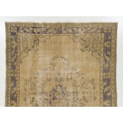 Unique Vintage Anatolian Oushak Area Rug, Handmade carpet made in Turkey. 7.3 x 10.9 Ft (222 x 330 cm)