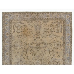 Unique Vintage Anatolian Oushak Area Rug, Handmade carpet made in Turkey. 7.4 x 11 Ft (223 x 333 cm)