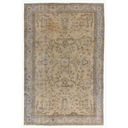 Unique Vintage Anatolian Oushak Area Rug, Handmade carpet made in Turkey. 7.4 x 11 Ft (223 x 333 cm)