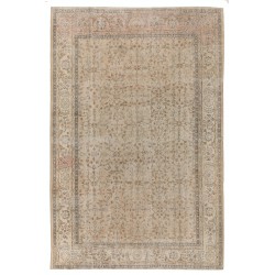 Large Handmade Anatolian Wool Area Rug, Vintage Sun Faded Carpet. 7.4 x 10.5 Ft (225 x 317 cm)