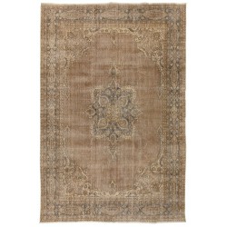 Unique Vintage Handmade Anatolian Area Rug, Wool and Cotton Carpet. 7.6 x 10.5 Ft (230 x 320 cm)