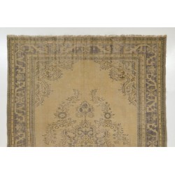 Vintage Anatolian Oushak Area Rug, Handmade carpet made in Turkey. 8 x 11.3 Ft (246 x 342 cm)