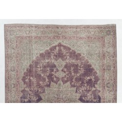 Vintage Anatolian Oushak Area Rug, Handmade carpet made in Turkey. 8 x 11.3 Ft (246 x 344 cm)