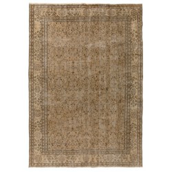 Handmade Vintage Wool Area Rug, Floral Design Central Anatolian Carpet. 8.6 x 11.7 Ft (260 x 355 cm)