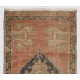 Hand-Knotted Vintage Turkish Oushak Rug Made of Wool. 1.6 x 2.5 Ft (48 x 76 cm)