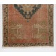 Hand-Knotted Vintage Turkish Oushak Rug Made of Wool. 1.6 x 2.5 Ft (48 x 76 cm)
