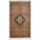 Hand-Knotted Vintage Turkish Oushak Rug Made of Wool. 1.6 x 2.5 Ft (48 x 76 cm)