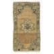 Small Turkish Oushak Rug, Vintage Handmade Doormat (Seat or Cushion Cover). 1.7 x 3.2 Ft (50 x 96 cm)