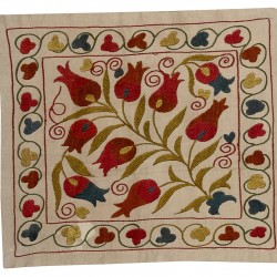 Brand New Authentic Silk Embroidery Suzani Cushion Cover from Uzbekistan. 18" x 20" (45 x 50 cm)