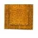 Orange Overdyed Vintage Handmade Turkish Rug, Wool and Cotton Carpet. 3.9 x 6.9 Ft (118 x 210 cm)