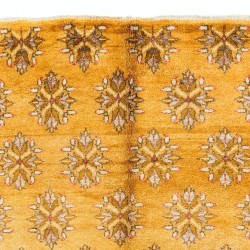 Unique Authentic Vintage Handmade Turkish Area Rug in Yellow Color, Ideal for Home & Office Decor. 4.8 x 9.6 Ft (145 x 292 cm)