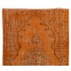 Orange Overdyed Vintage Handmade Turkish Area Rug, Great 4 Modern Interiors. 5.4 x 8.7 Ft (162 x 265 cm)