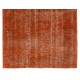 Distressed Orange Overdyed Vintage Handmade Turkish Area Rug, Great 4 Modern Interiors. 5.5 x 8.5 Ft (167 x 258 cm)